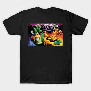 Trippy Psychedelic Surreal Cool Hippie Blacklight Decor Vincent Monaco T-Shirt